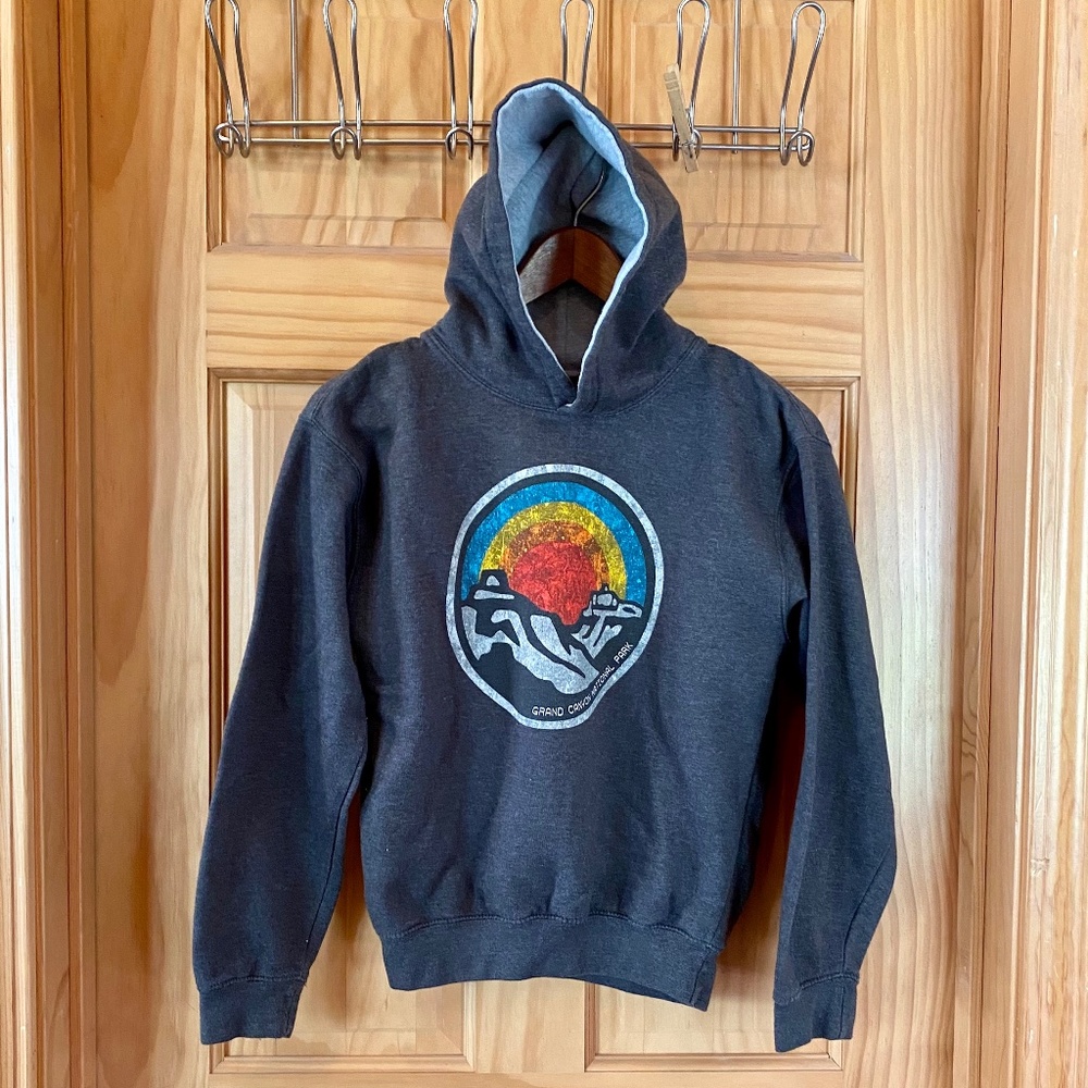 Prairie Mountain Grand Canyon NP Grey Hooded Sweatshirt Size 14-16